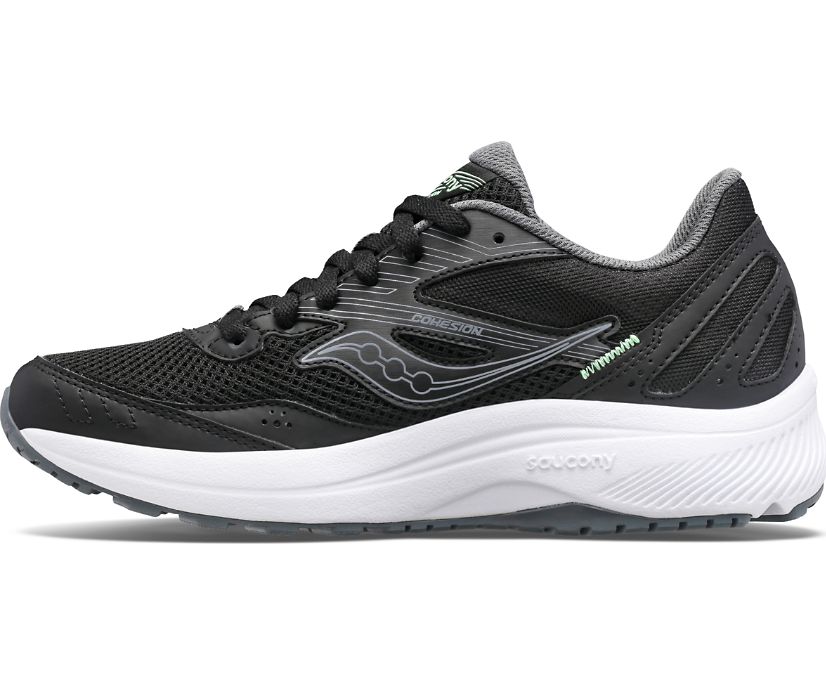 Saucony Cohesion 15 Geniş Kadın Koşu Ayakkabısı Siyah Yeşil | 8KUGHNU
