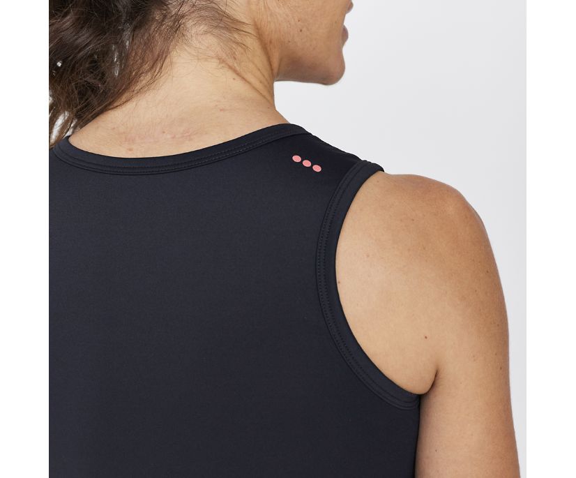 Saucony Dash Crop Top Kadın Üstler Siyah | 9PLHJKQ