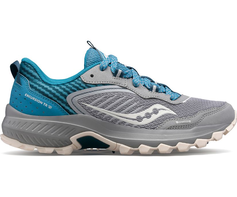 Saucony Excursion TR15 Geniş Kadın Yürüyüş Ayakkabısı Gri Mavi | TCZBKE8