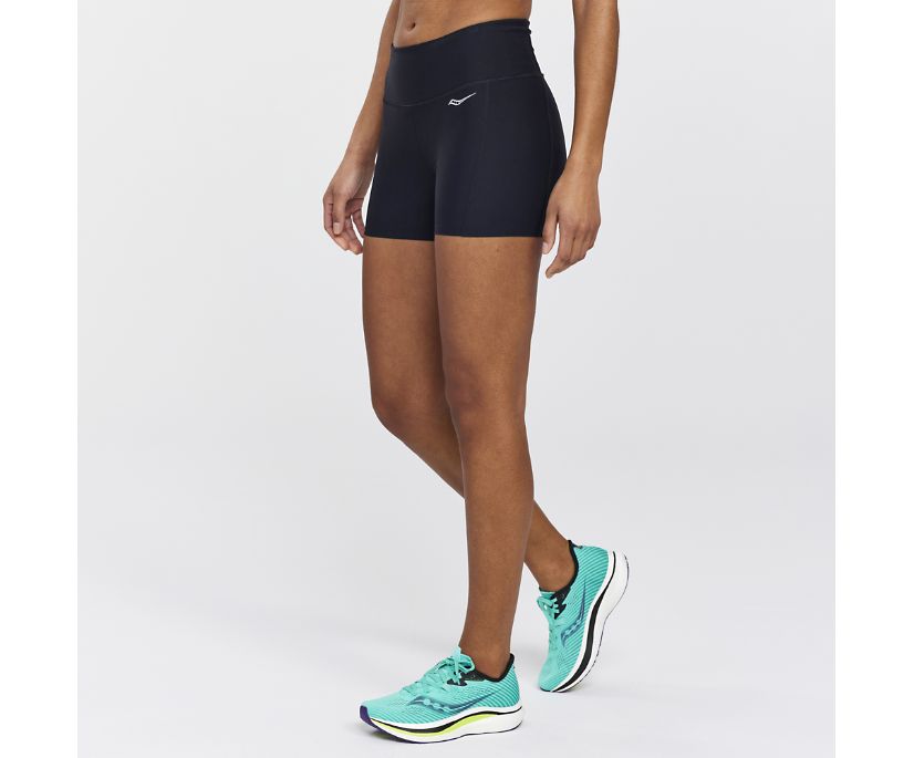 Saucony Fortify 3' Hot Kısa Kadın Pantolon Siyah | SN2IGK0