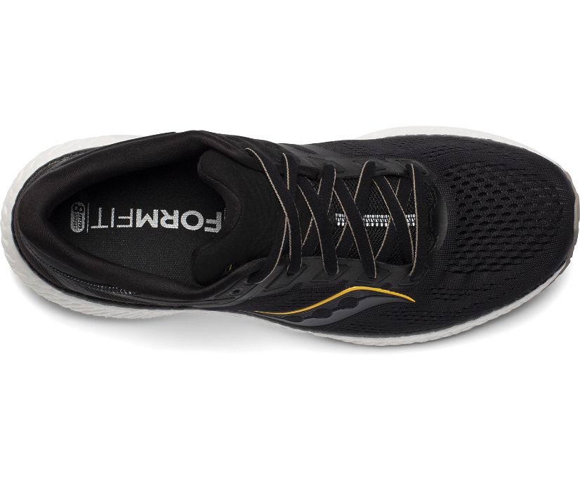 Saucony Hurricane 23 Geniş Erkek Ayakkabı Siyah Altın | FACIAVM