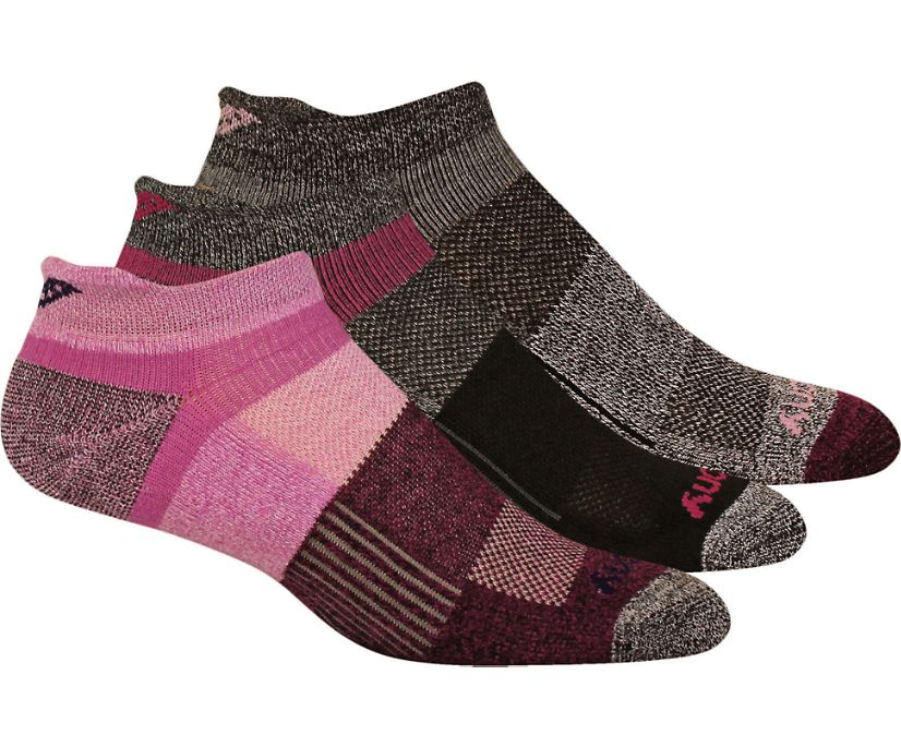 Saucony Inferno No Show Tab 3-Pack Socks Erkek Çorap Pembe | 332IG9C