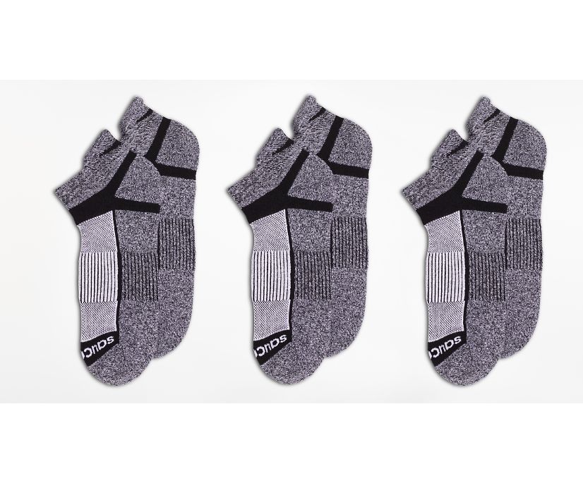 Saucony Inferno No Show Tab 3-Pack Socks Erkek Çorap Siyah Beyaz Gri | GI5KEPI