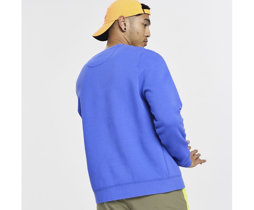 Saucony Rested Crewneck Erkek Üstler Mavi | 7R86667