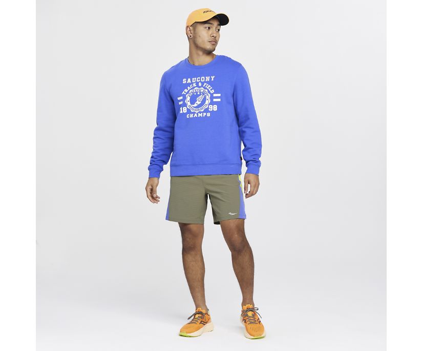 Saucony Rested Crewneck Erkek Üstler Mavi | 7R86667