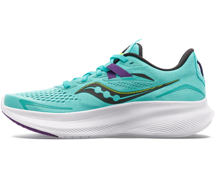 Saucony Ride 15 Geniş Kadın Ayakkabı Nane Mor | 2X3VVO1
