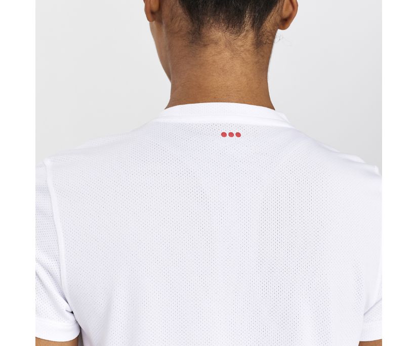 Saucony Stopwatch Graphic Kısa Sleeve Kadın Üstler Beyaz | I9SIPWR