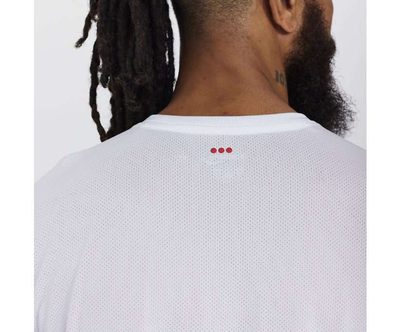 Saucony Stopwatch Kısa Sleeve Erkek Üstler Beyaz | AKZK865
