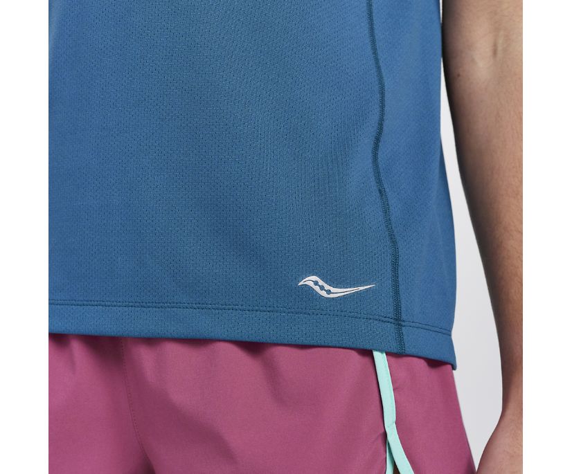 Saucony Stopwatch Kısa Sleeve Kadın Üstler Lacivert | AN8BRH0
