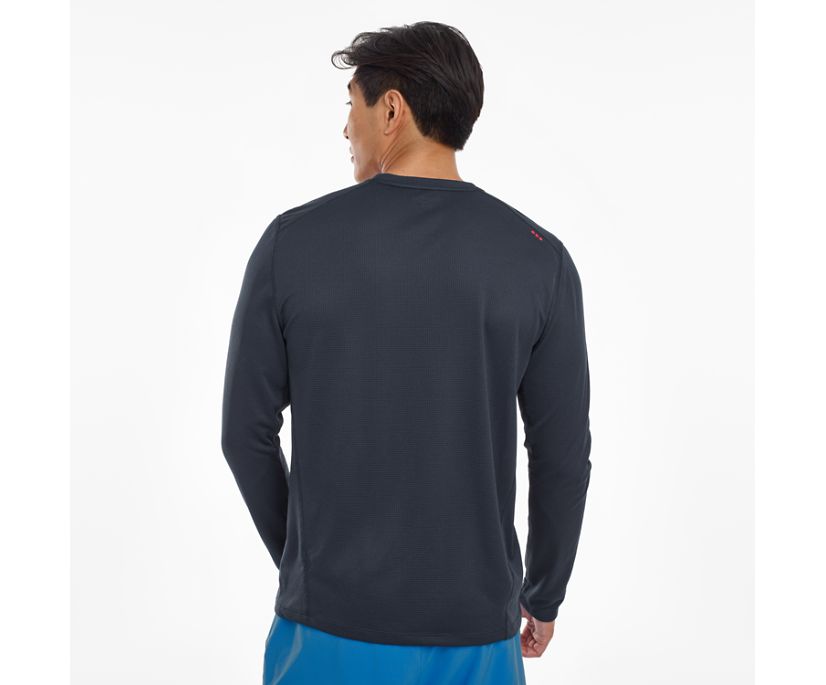 Saucony Stopwatch Long Sleeve Erkek Üstler Gri Mavi | H8V4ZD6