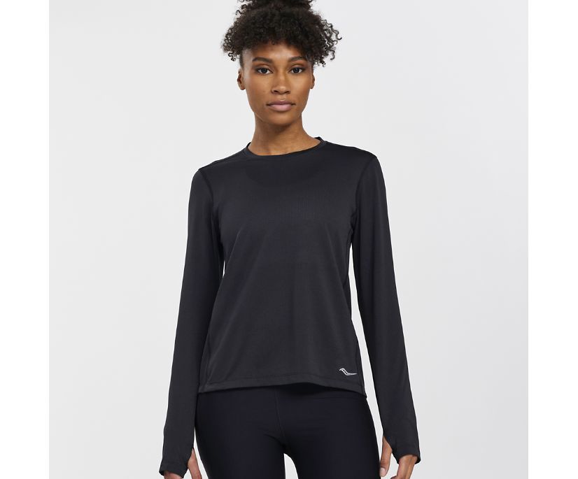 Saucony Stopwatch Long Sleeve Kadın Üstler Siyah | ASY24DC