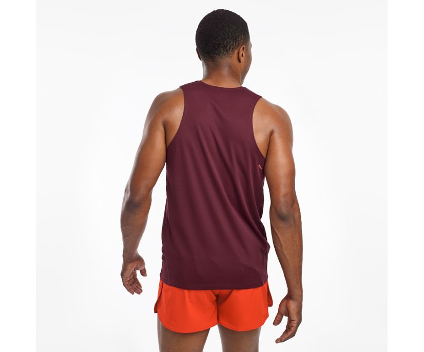 Saucony Stopwatch Singlet Erkek Üstler Bordo | UEJNAW1
