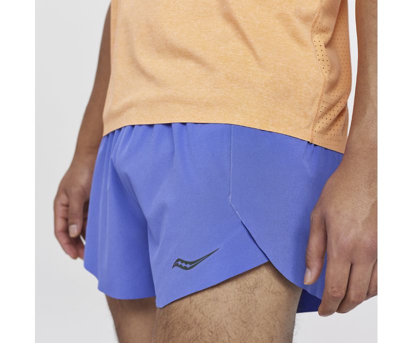 Saucony Time Trial 3' Kısa Erkek Pantolon Mavi | JXDGLWQ