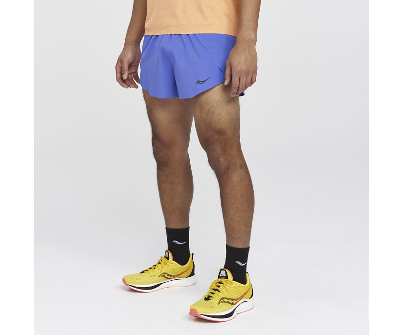 Saucony Time Trial 3' Kısa Erkek Pantolon Mavi | JXDGLWQ