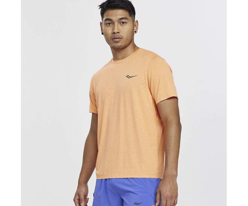 Saucony Time Trial Kısa Sleeve Erkek Üstler Turuncu | DY76BV7