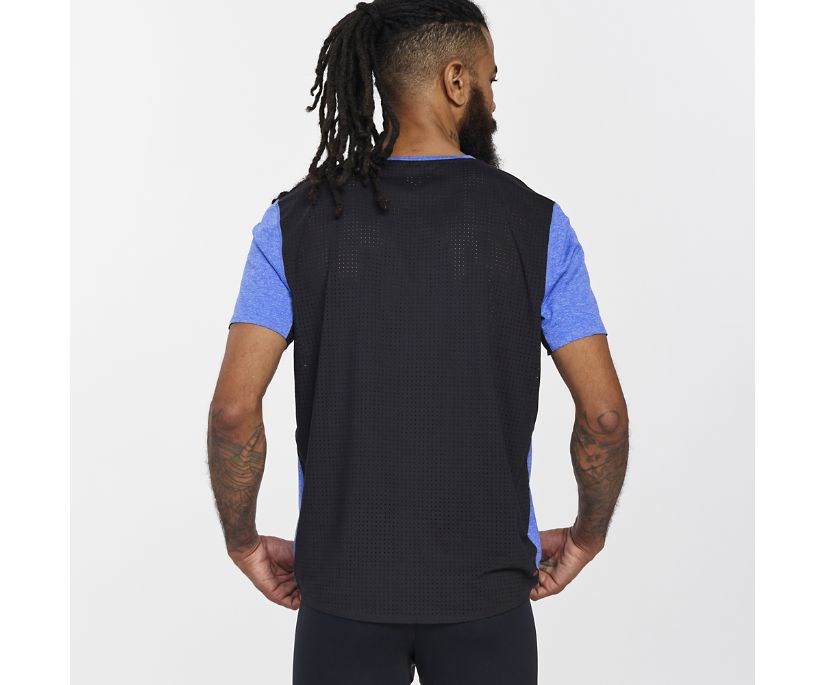 Saucony Time Trial Kısa Sleeve Erkek Üstler Mavi | EUI88CG