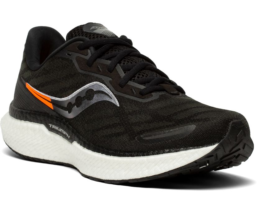 Saucony Triumph 19 Geniş Erkek Koşu Ayakkabısı Siyah Beyaz | ME5GV1K