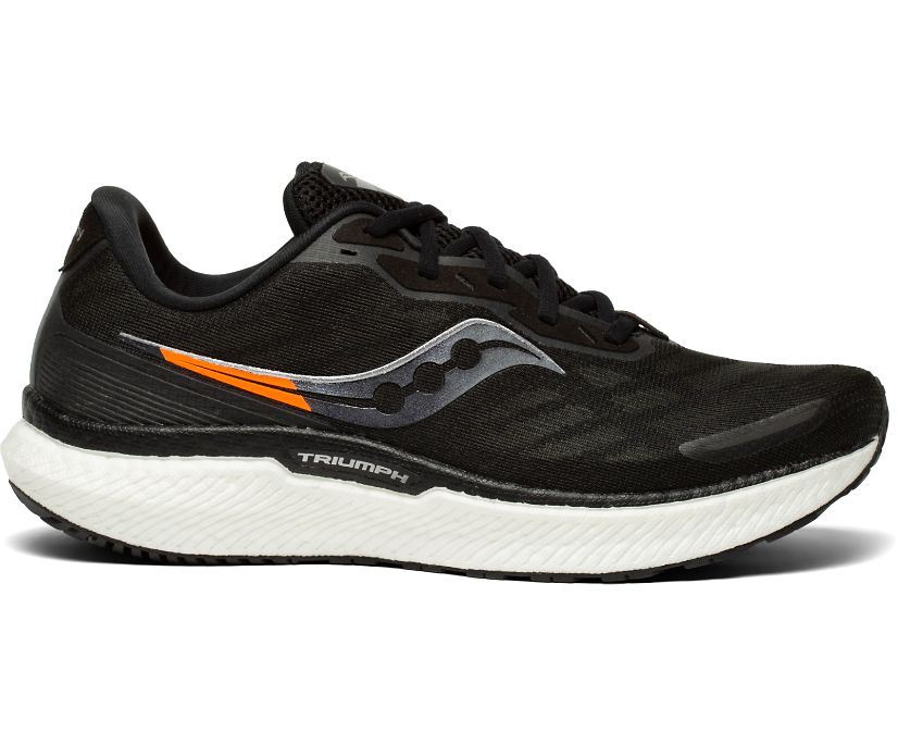 Saucony Triumph 19 Geniş Erkek Koşu Ayakkabısı Siyah Beyaz | ME5GV1K
